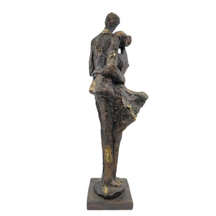 Statueta Gettin'Old Together, din rasina, vintage, eleganta, maro, accente aurii, 38x10 cm [2]