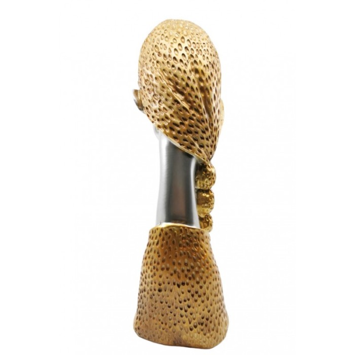 Statueta Gold Pray, create manual din rasina, model femeie ce se roaga, auriu, 33x12 cm [5]