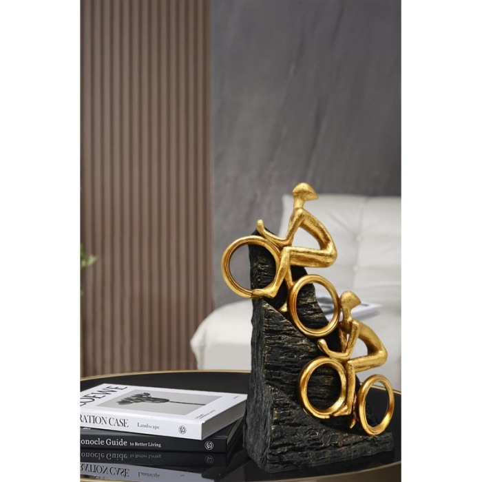 Statueta GoldConquest Doty®, munte cucerit de biciclisti, din rasina, cadou cu mesaj motivational, 31x18x12 cm [5]