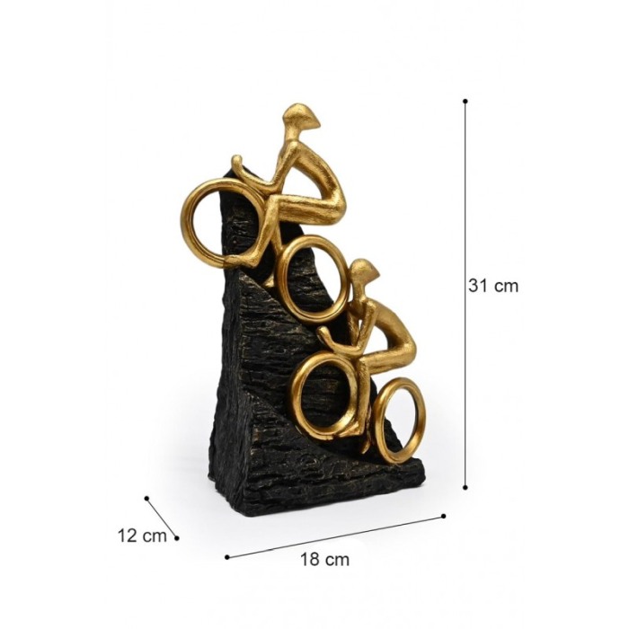 Statueta GoldConquest Doty®, munte cucerit de biciclisti, din rasina, cadou cu mesaj motivational, 31x18x12 cm [4]