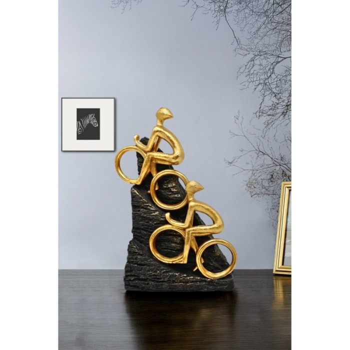 Statueta GoldConquest Doty®, munte cucerit de biciclisti, din rasina, cadou cu mesaj motivational, 31x18x12 cm [2]