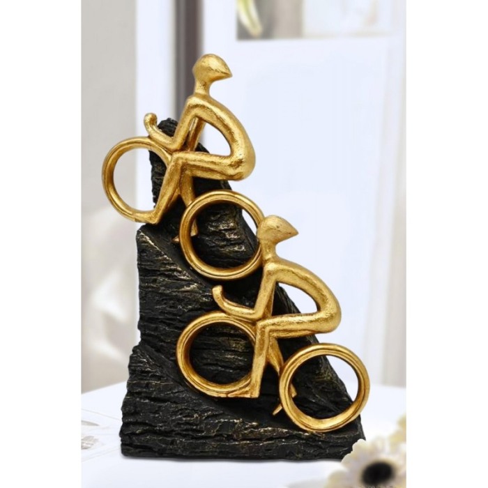 Statueta GoldConquest Doty®, munte cucerit de biciclisti, din rasina, cadou cu mesaj motivational, 31x18x12 cm [3]