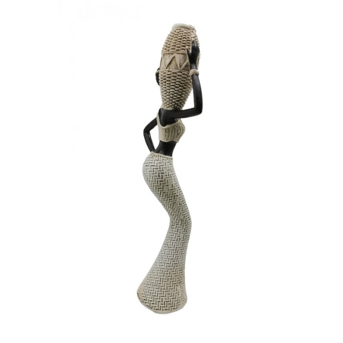 Statueta Nigerian Siluette, lucrata manual din rasina, 28x6 cm, negru/bej, design elegant, Doty®️ [3]