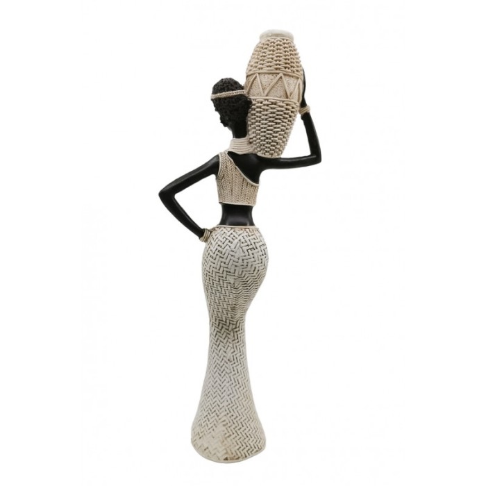 Statueta Nigerian Siluette, lucrata manual din rasina, 28x6 cm, negru/bej, design elegant, Doty®️ [5]