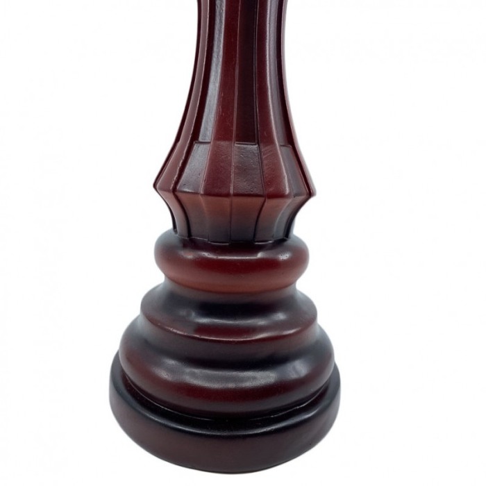 Statueta Wood Mat King, model piesa de sah, din lemn maro, creata cu atentie la detalii, accente aurii, 40x 13 cm [4]