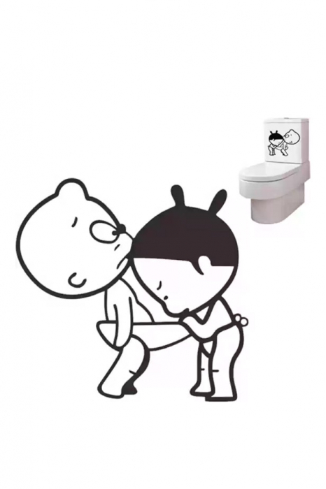 Sticker decorativ Curious Doty®, pentru toaleta sau alte spatii, design creativ, 18x19 cm [1]