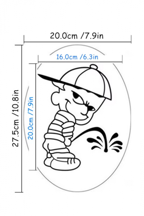 Sticker decorativ Restless Guy Doty®, pentru toaleta sau alte spatii, design creativ, 16x20 cm [2]