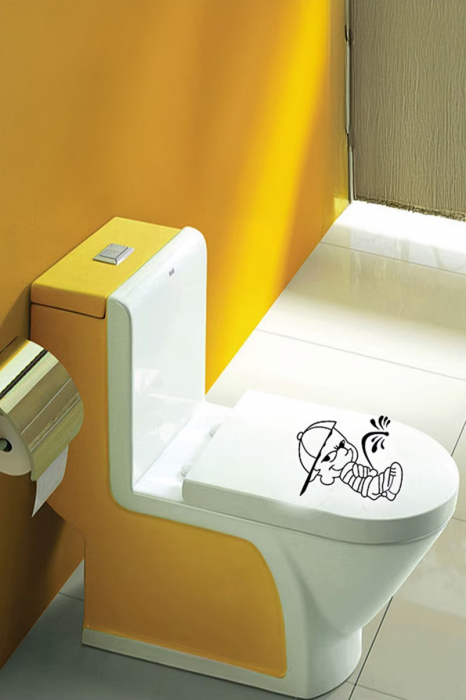 Sticker decorativ Restless Guy Doty®, pentru toaleta sau alte spatii, design creativ, 16x20 cm [4]