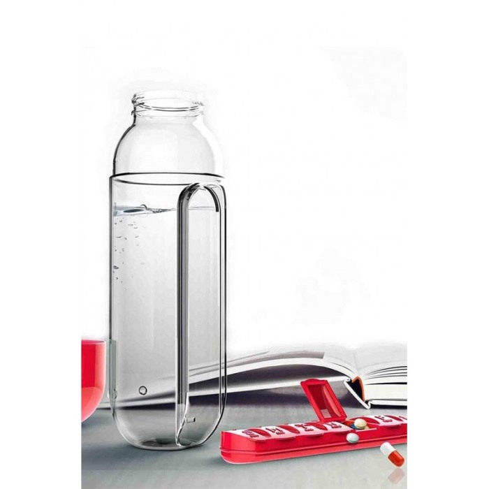 Sticla 3 in 1 Red Vit , cu organizator medicamente ,  7 compartimente cu fiecare zi a saptamanii,organizator detasabil, 600 ml,r [7]