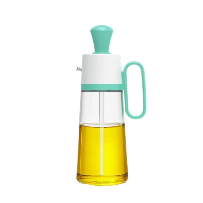 Sticla dozatoare pentru ulei 3 in 1 OilHelper Doty®, cu pensula, gradata, din sticla, practica, turcoaz, 630 ml [1]