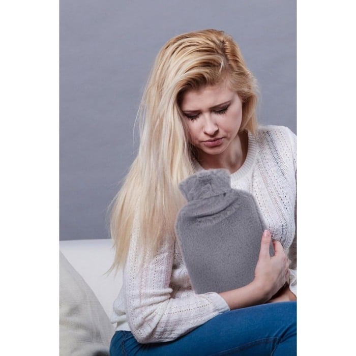Sticla pentru apa calda WarmPainRelief Doty®, incalzitor corporal, pentru crampe menstruale si alte dureri, 2l, 32x21 cm, gri [3]