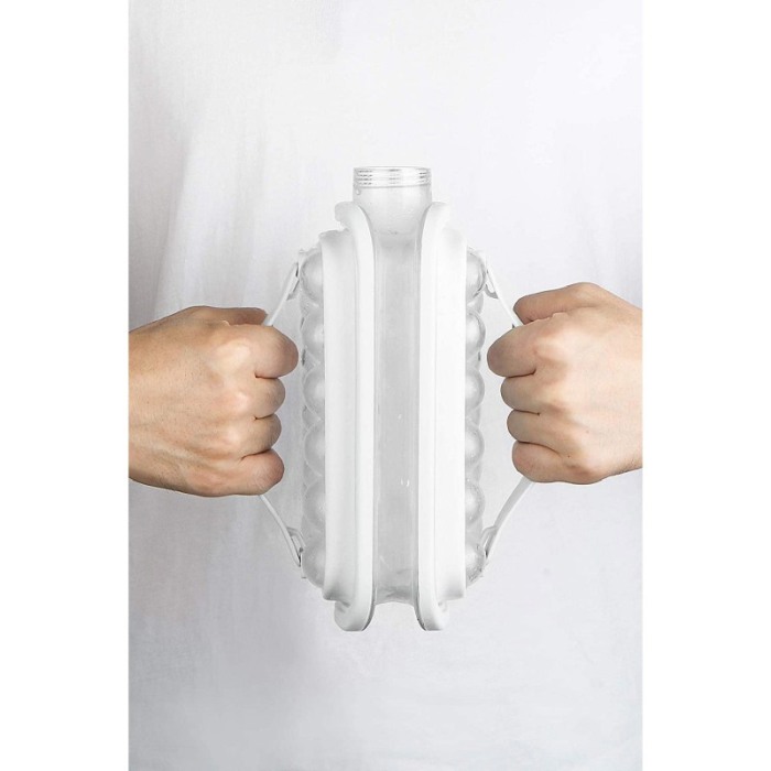 Sticla pliabila, portabila, Smart IceBall 2 in 1 pentru gheata, 156 ml si transport apa 1400 ml, roz [7]