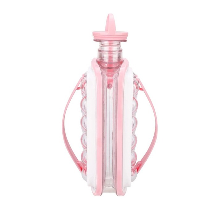 Sticla pliabila, portabila, Smart IceBall 2 in 1 pentru gheata, 156 ml si transport apa 1400 ml, roz [8]