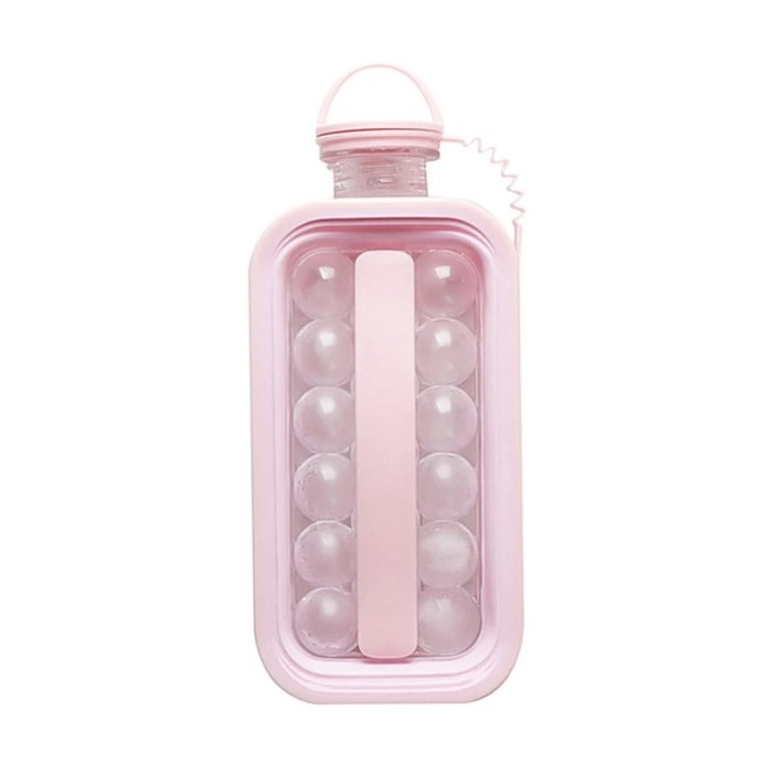 Sticla pliabila, portabila, Smart IceBall 2 in 1 pentru gheata, 156 ml si transport apa 1400 ml, roz [6]