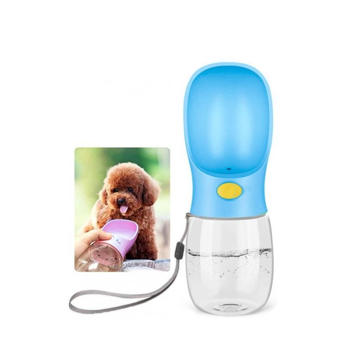 Sticla portabila cu recipient 2 in1 AutomaticWater, pentru animale de companie, 350 ml, albastru [5]