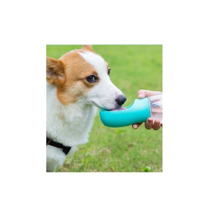 Sticla portabila cu recipient 2 in1 AutomaticWater, pentru animale de companie, 350 ml, albastru [3]