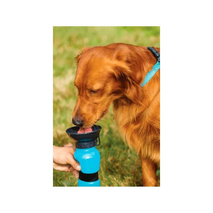 Sticla portabila cu recipient 2 in1 ThirstyDog, pentru animale de companie , 500 ml,  albastru [3]