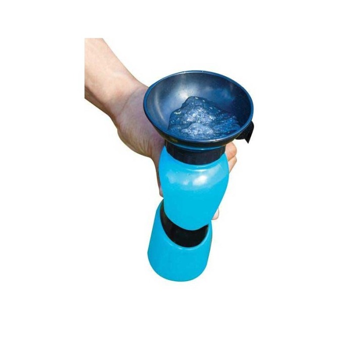 Sticla portabila cu recipient 2 in1 ThirstyDog, pentru animale de companie , 500 ml,  albastru [6]