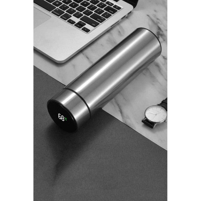 Sticla Termos SmartCup, cu afisaj LED pentru temperatura, pereti dublii, argintiu, 500 ml, Doty®️ [10]