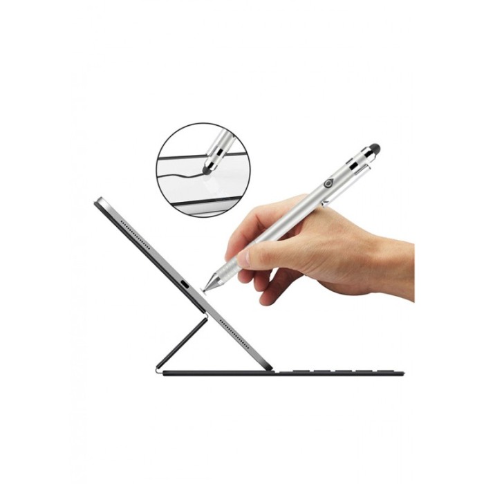 Stilou Pen Doty.ro® pentru tableta sau telefon, cu capat dublu de atingere, sensibilitate si precizie ridicate cu disc, gri [5]