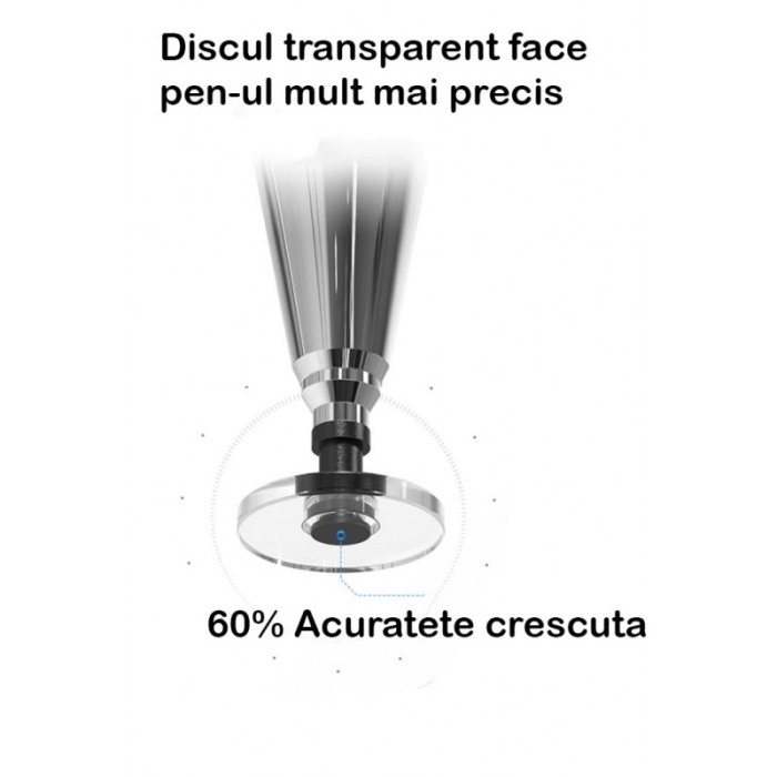 Stilou Pen Doty.ro® pentru tableta sau telefon, cu capat dublu de atingere, sensibilitate si precizie ridicate cu disc, gri [2]