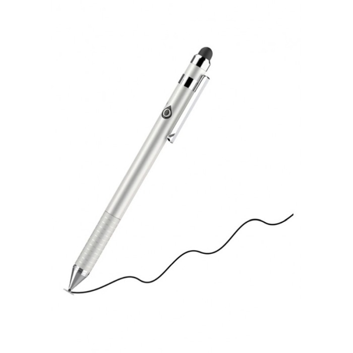 Stilou Pen Doty.ro® pentru tableta sau telefon, cu capat dublu de atingere, sensibilitate si precizie ridicate cu disc, gri [1]