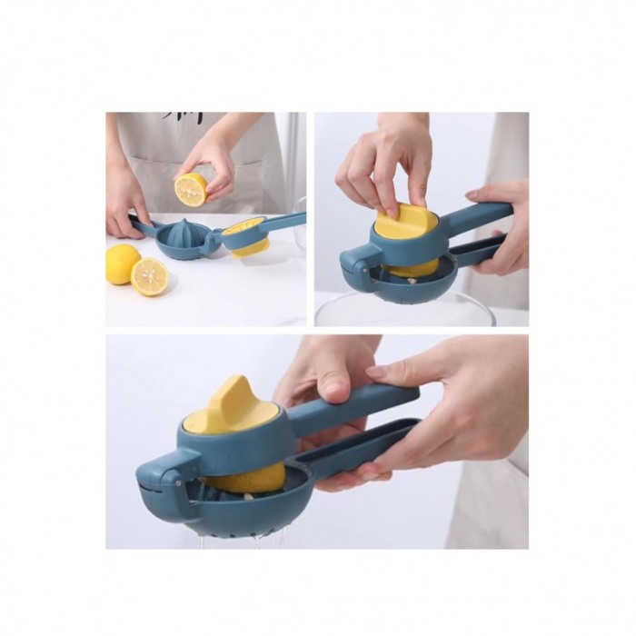 Storcator manual de lamaie CitrusCrush, inovator, usor de utilizat si curatat, 22 cm, albastru/galben, Doty® [4]