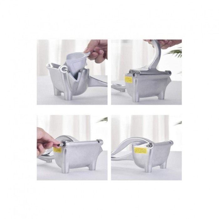 Storcator manual Squeeze Vitamins,tip presa,din inox, rezistent, usor de utilizat si curatat,argintiu [3]