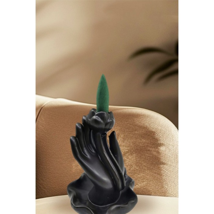 Suport aromaterapie LotusEssence, fantana curgatoare, 44 conuri incluse, suport pentru betisor, maro, 10x7 cm, Doty®️ [4]
