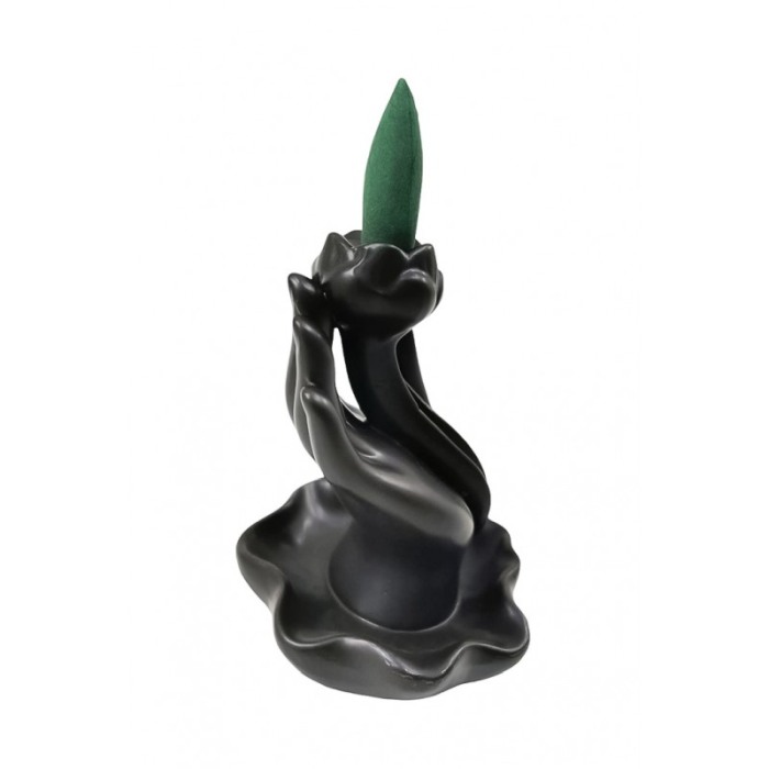 Suport aromaterapie LotusEssence, fantana curgatoare, 44 conuri incluse, suport pentru betisor, maro, 10x7 cm, Doty®️ [2]