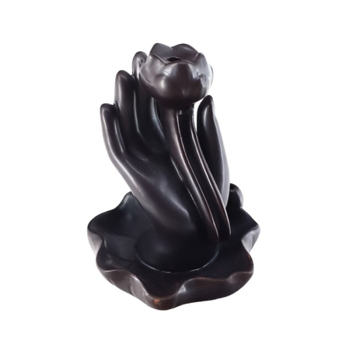 Suport aromaterapie LotusEssence, fantana curgatoare, 44 conuri incluse, suport pentru betisor, maro, 10x7 cm, Doty®️ [3]