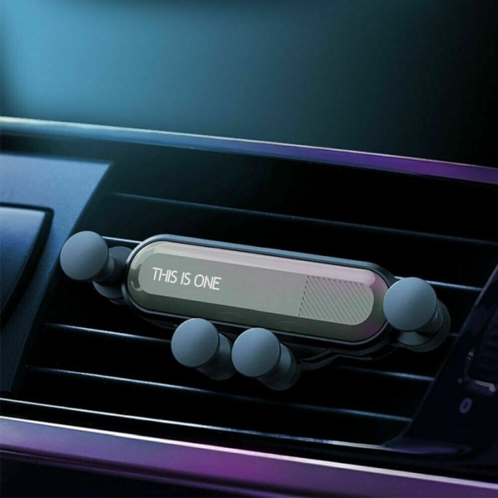 Suport auto cu auto-prindere  pentru telefon, prindere pe grila de ventilatie , Negru [3]