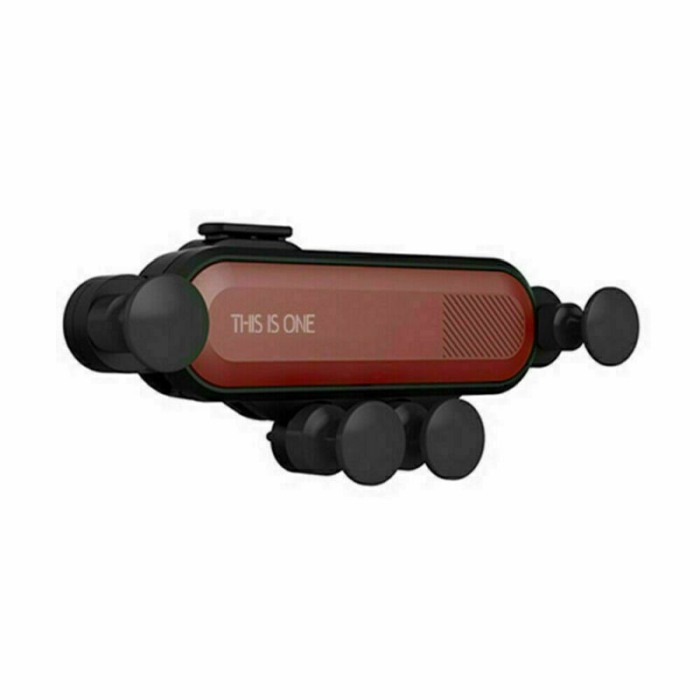 Suport auto cu auto-prindere  pentru telefon, prindere pe grila de ventilatie , Rosu [1]