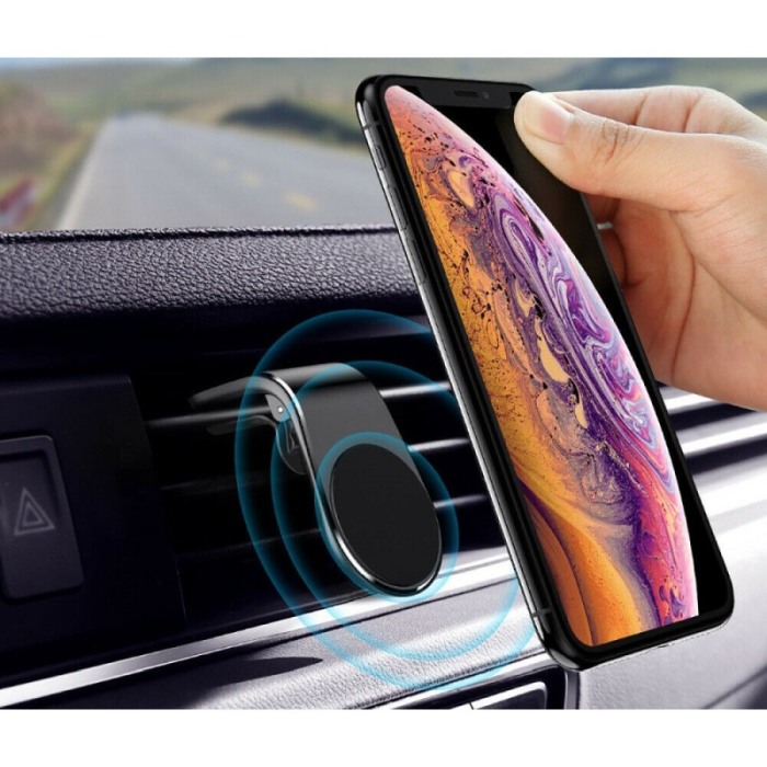 Suport auto magnetic pentru telefon, prindere pe grila de ventilatie , Auriu [3]