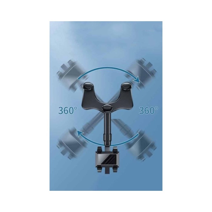 Suport auto pentru telefon MirrorDock Doty®, de oglinda, nu obstructioneaza vederea, rotire 360 grade, universal, negru [6]