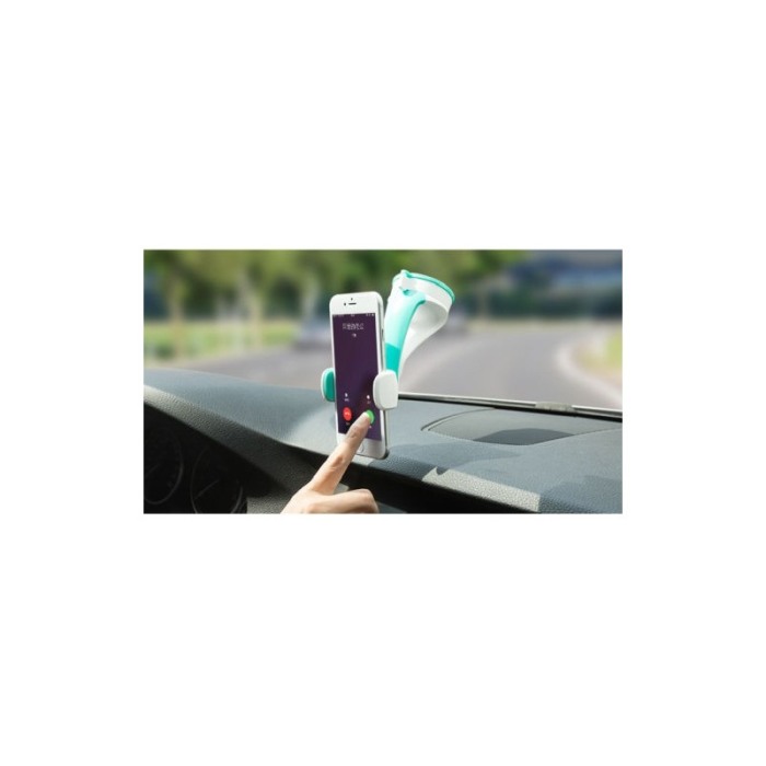 Suport auto telefon prindere cu ventuza si misca 360 grade  universal culoare Alb cu Gri [2]