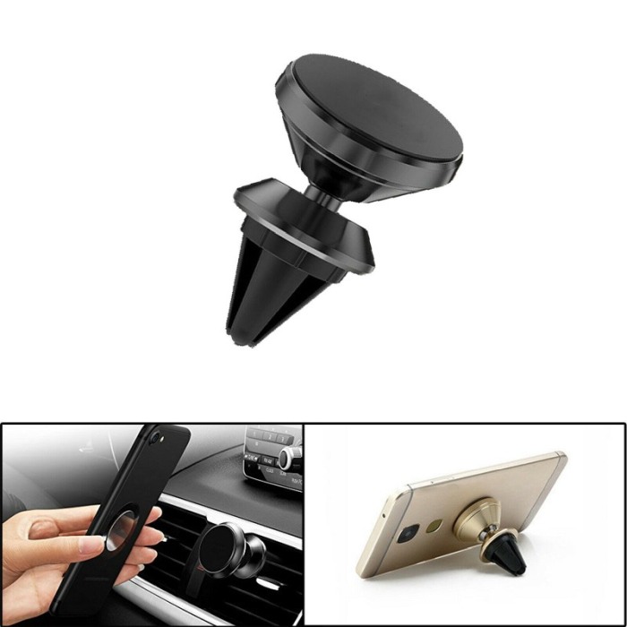Suport auto telefon se misca 360 grade magnetic ,pentru grila ventilatie , culoare Negru [5]
