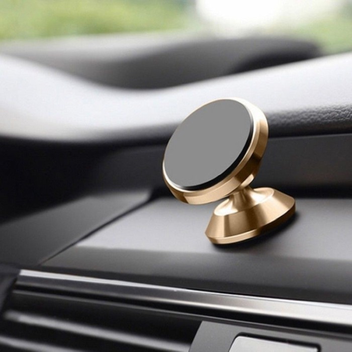 Suport auto telefon  se misca 360 grade magnetic universal culoare Aurie [3]