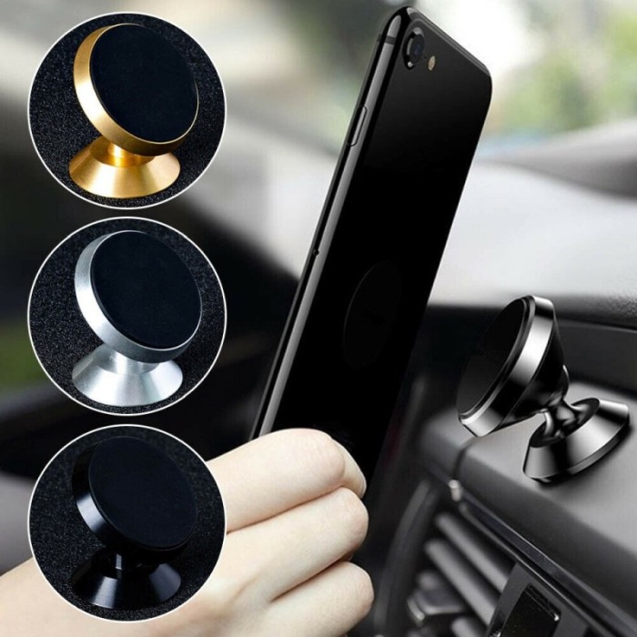 Suport auto telefon  se misca 360 grade magnetic universal culoare Aurie [5]