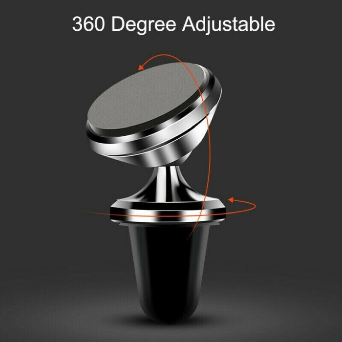 Suport auto telefon se misca 360 grade magnetic universal ,pentru grila ventilatie aerisire, culoare Argintiu [4]