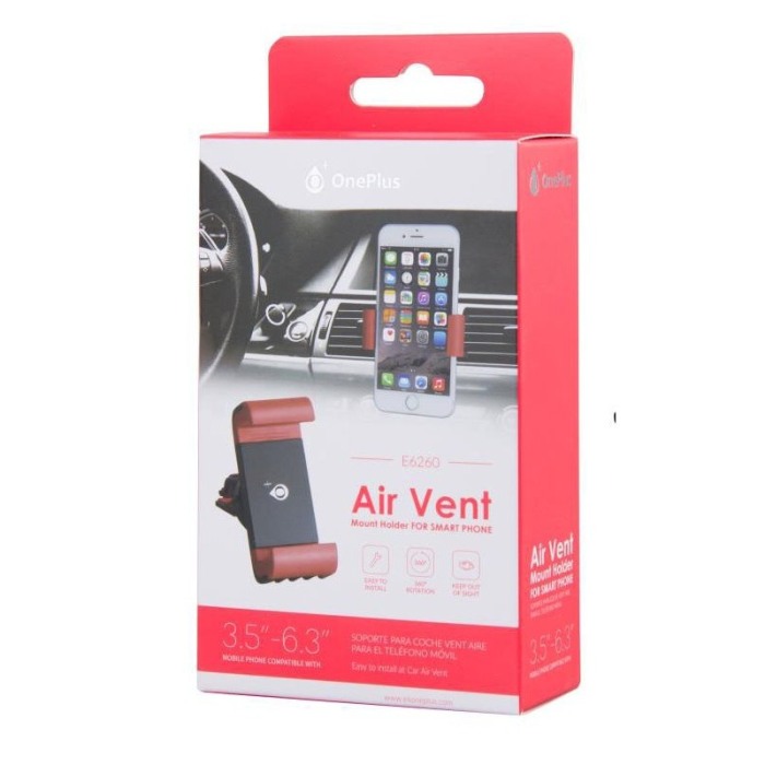 Suport auto telefon sitem paranteza  ,pentru grila ventilatie , culoare Rosu [3]