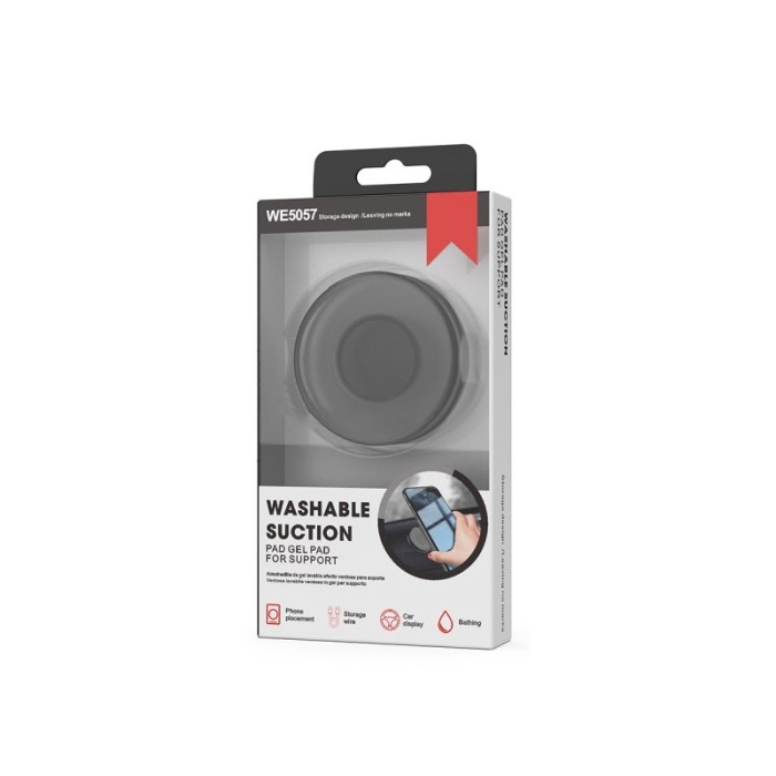 Suport autoadeziv pentru telefon si alte accesorii, reutilizabil, spatiu pentru cablu, din silicon dur, negru, 5 cm, Doty®️ [2]