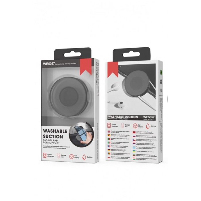 Suport autoadeziv pentru telefon si alte accesorii, reutilizabil, spatiu pentru cablu, din silicon dur, negru, 5 cm, Doty®️ [3]
