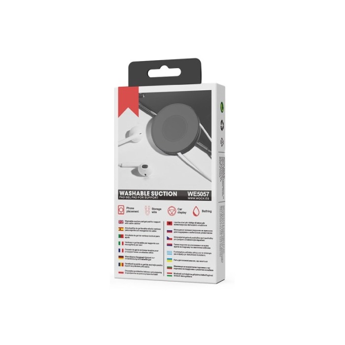 Suport autoadeziv pentru telefon si alte accesorii, reutilizabil, spatiu pentru cablu, din silicon dur, negru, 5 cm, Doty®️ [5]