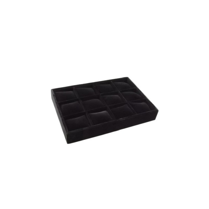 Suport BlackVelvet de expunere ceasuri sau bratari, 12 spatii, 35x24x5cm, catifea neagra, Doty®️ [7]