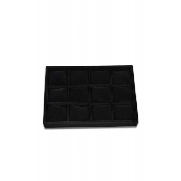 Suport BlackVelvet de expunere ceasuri sau bratari, 12 spatii, 35x24x5cm, catifea neagra, Doty®️ [6]