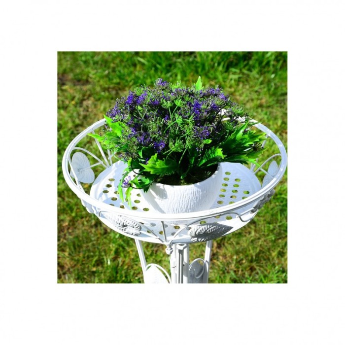 Suport Florize pentru aranjamente florare sau ghivece, metal, pliabil,rezistent, 72 cm , alb, design creativ [3]