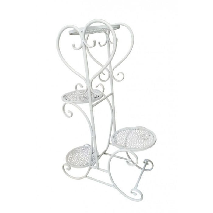 Suport GardenFairy Doty® pentru aranjamente florale sau ghivece, Metal, Rezistent, 4 spatii, alb, 80x48 cm [3]