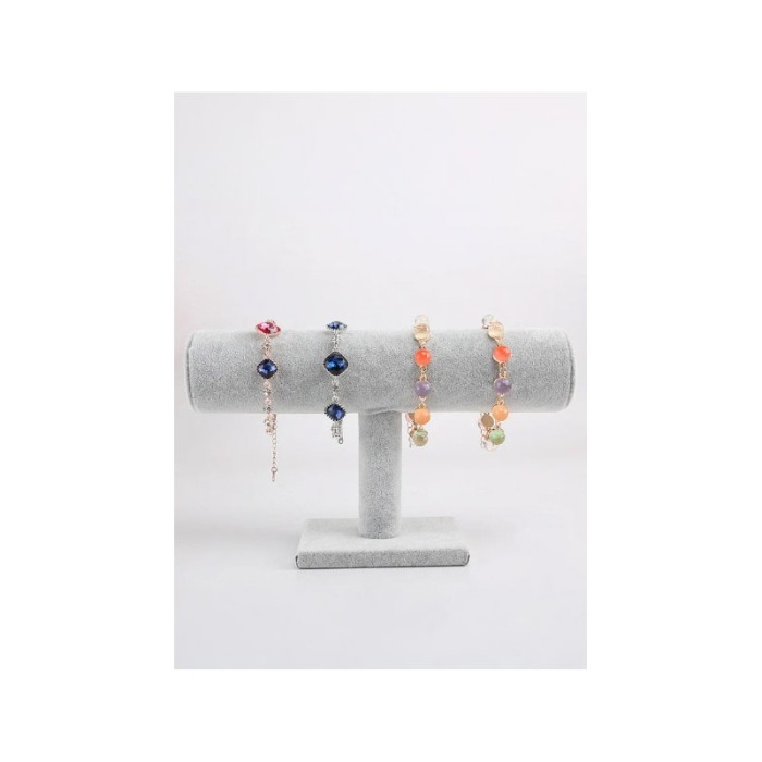 Suport GreyTube de expunere ceasuri sau bratari, forma cilindrica, 23.5x15 cm, catifea gri, Doty®️ [5]