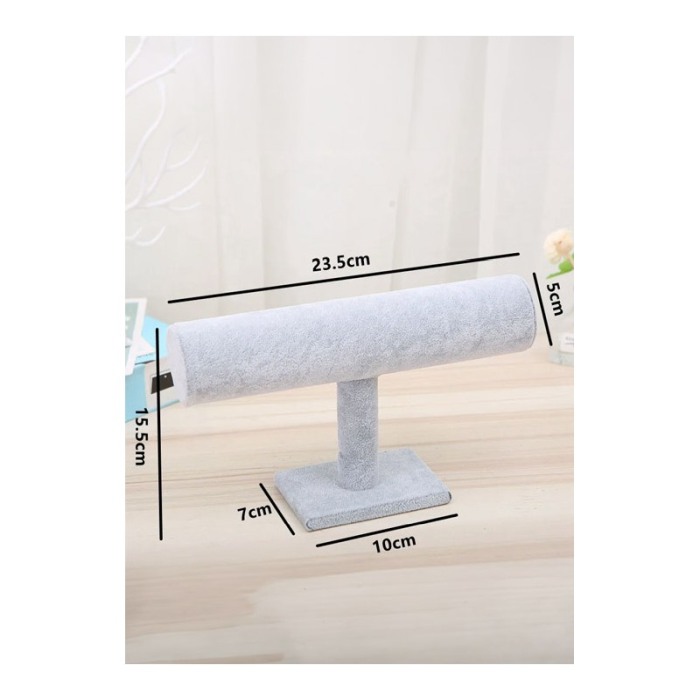 Suport GreyTube de expunere ceasuri sau bratari, forma cilindrica, 23.5x15 cm, catifea gri, Doty®️ [4]